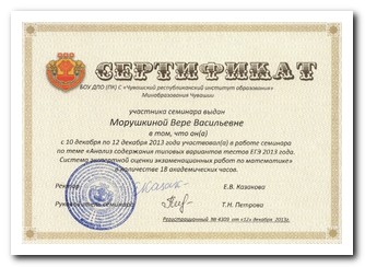 Сертификат Морушкина Вера Васильевна